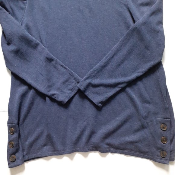 Chico's CoziSoft Cowl-Neck Side-Button Tunic Blue Size 3/Size XL/Size 16 - Picture 8 of 11
